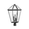 Z-Lite Talbot 3 Light Outdoor Post Mount Fixture, Black & Clear Beveled 579PHXLR-BK - alternate 4